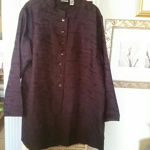 Chico's Tops - Chicos Mandarin Collar Embellished Tunic